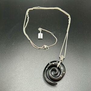 NWT Brighton Free Spirit Spiral Necklace Resin Pendant 38"